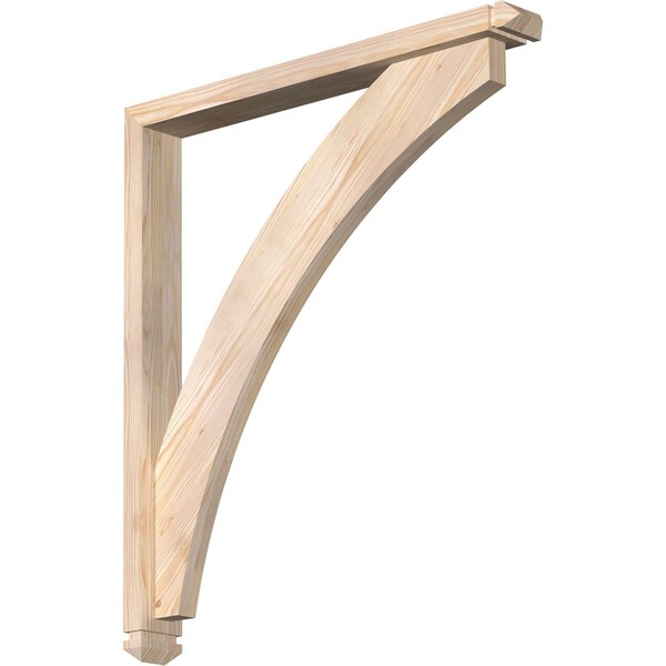 Ekena Millwork Thorton Arts and Crafts Smooth Bracket w/ Offset Brace, Douglas Fir, 3 1/2"W x 30"D x 34"H BKT0402X30X34THR03SDF - main